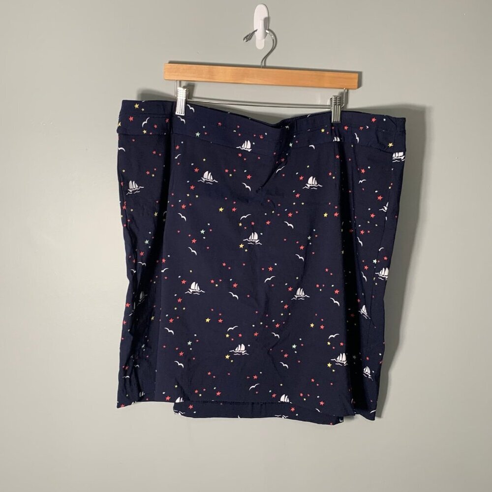 NEW Christopher & Banks Skort Women 24W Navy Nautical Sailboat Star Print